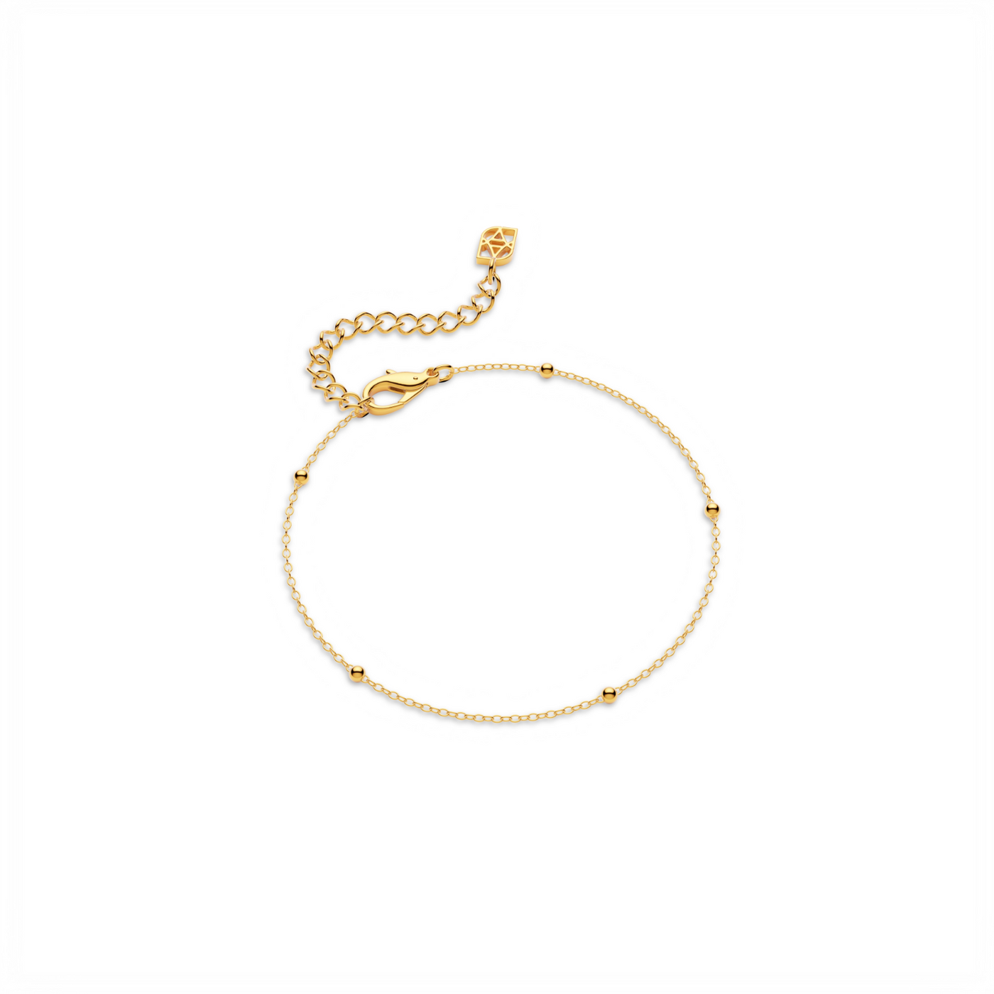 Layering Sterling Silver Fine Sphere Chain Bracelet (Gold)