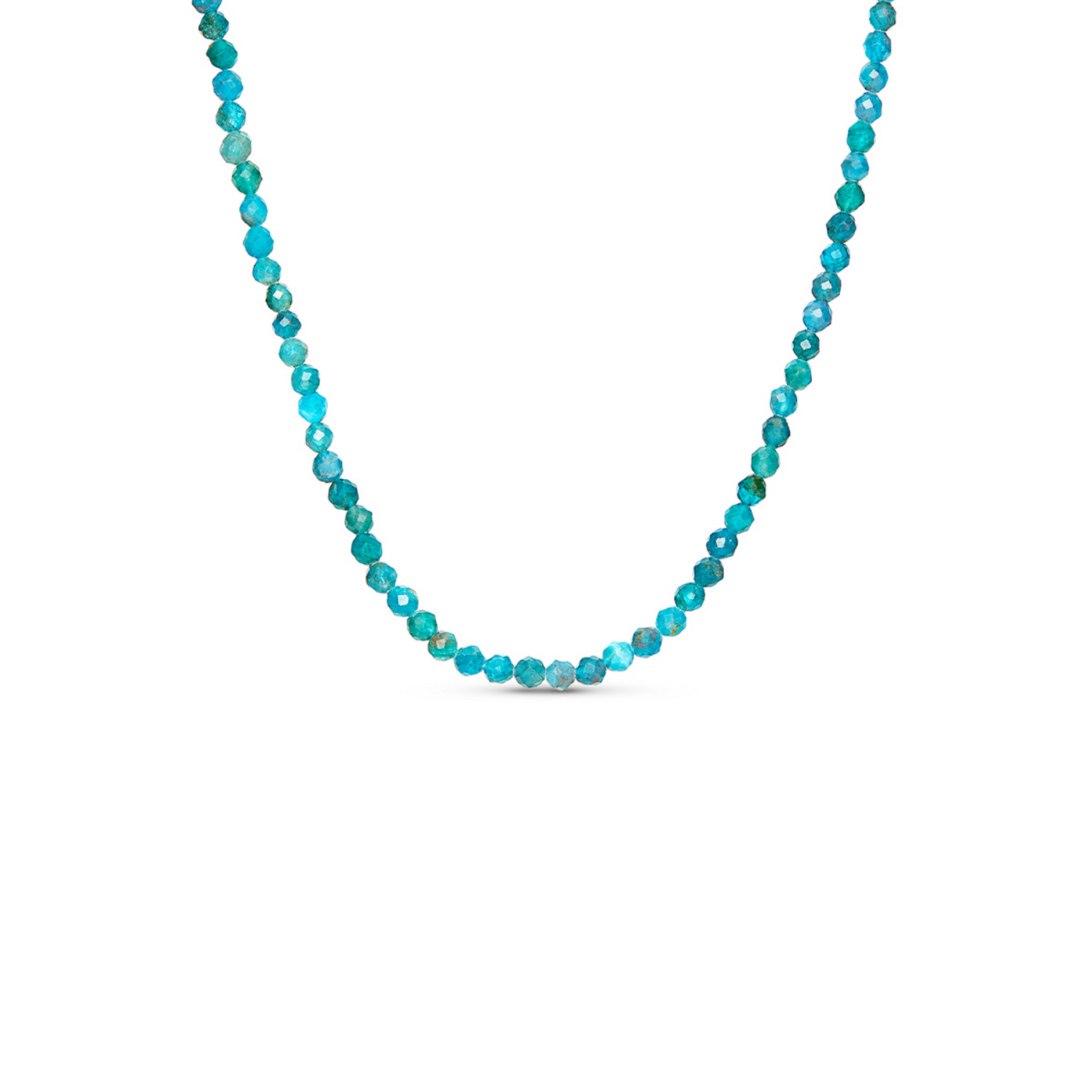Layering Blue Apatite Beaded Necklace (Silver)