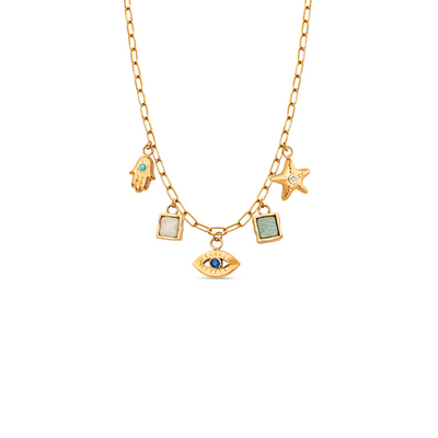 Made Mine Ocean Charm Necklace (Gold)