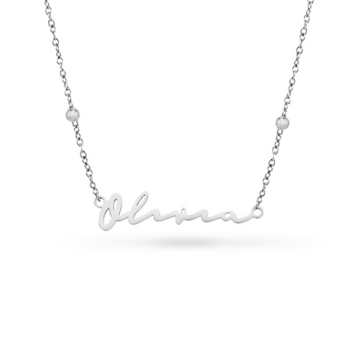 Fine Signature Name Necklace (Silver)