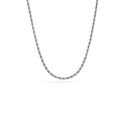 Small Rope Chain Necklace (Silver)