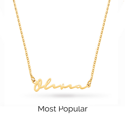 Fine Signature Name Necklace (Gold)