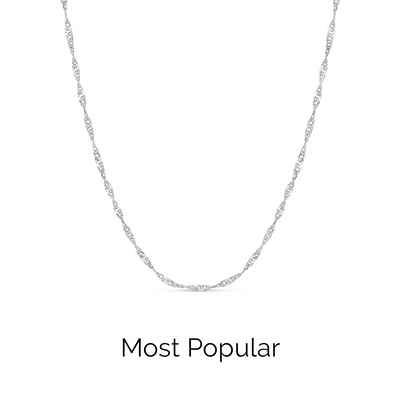 Layering Twisted Chain Necklace (Silver)