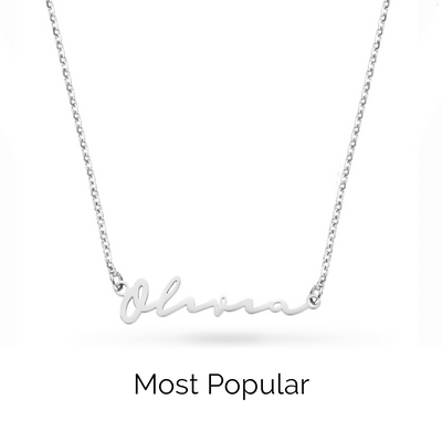 Fine Signature Name Necklace (Silver)