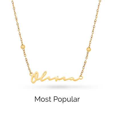 Fine Signature Name Necklace (Gold)