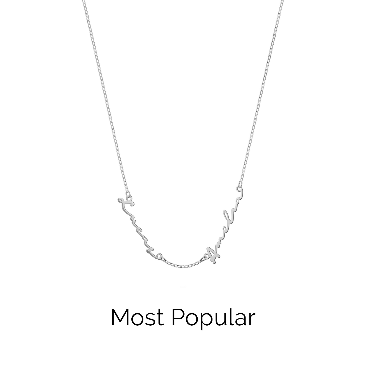 Multi Signature Name Necklace (Silver)