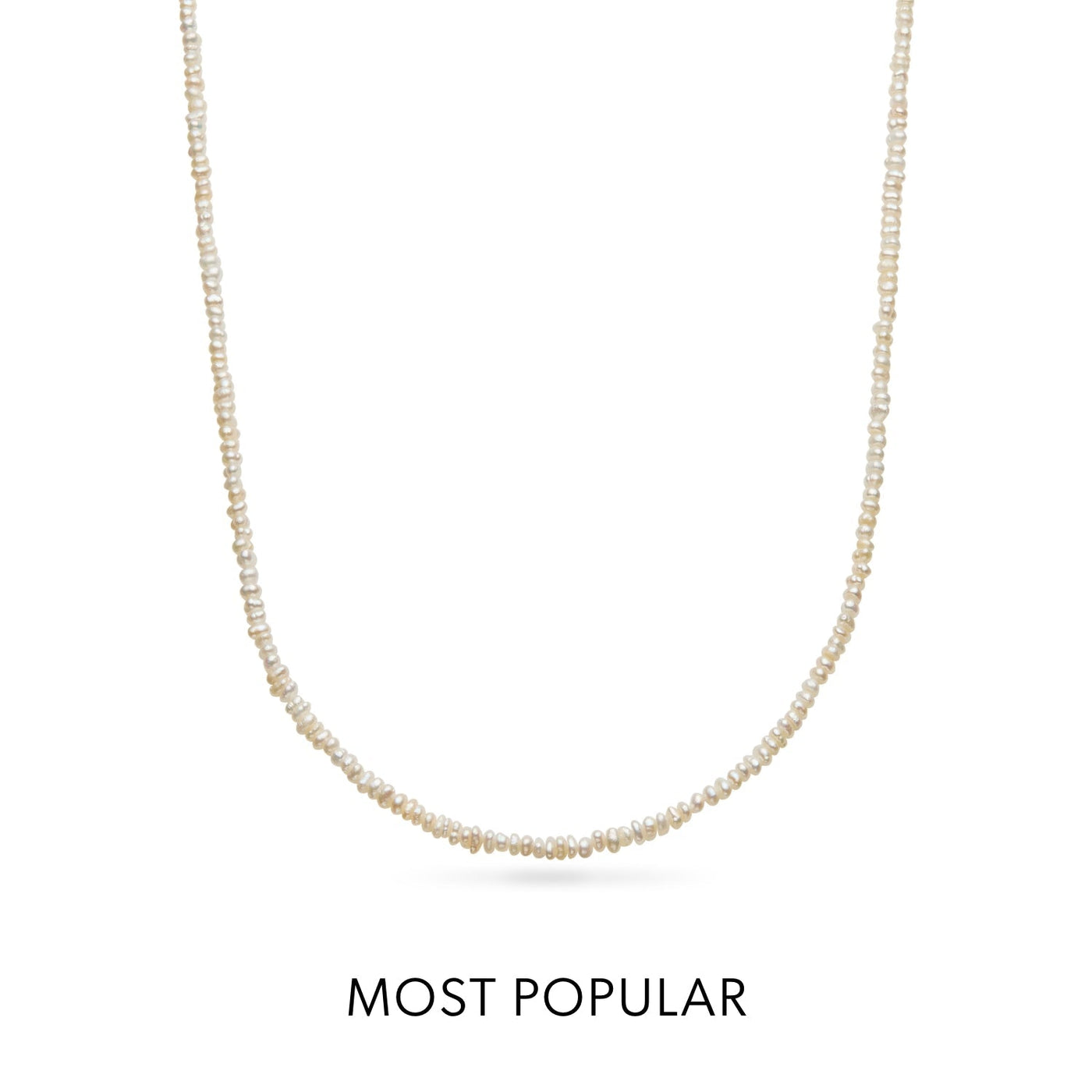 Layering Mini Freshwater Pearl Beaded Necklace (Gold)