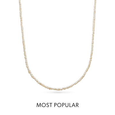 Layering Mini Freshwater Pearl Beaded Necklace (Gold)