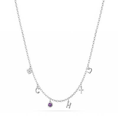 Made Mine Fine Charm Necklace (Silver)