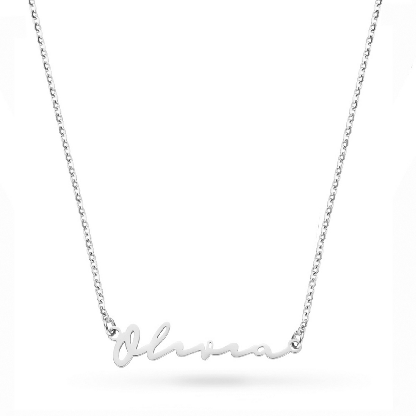 Fine Signature Name Necklace (Silver)