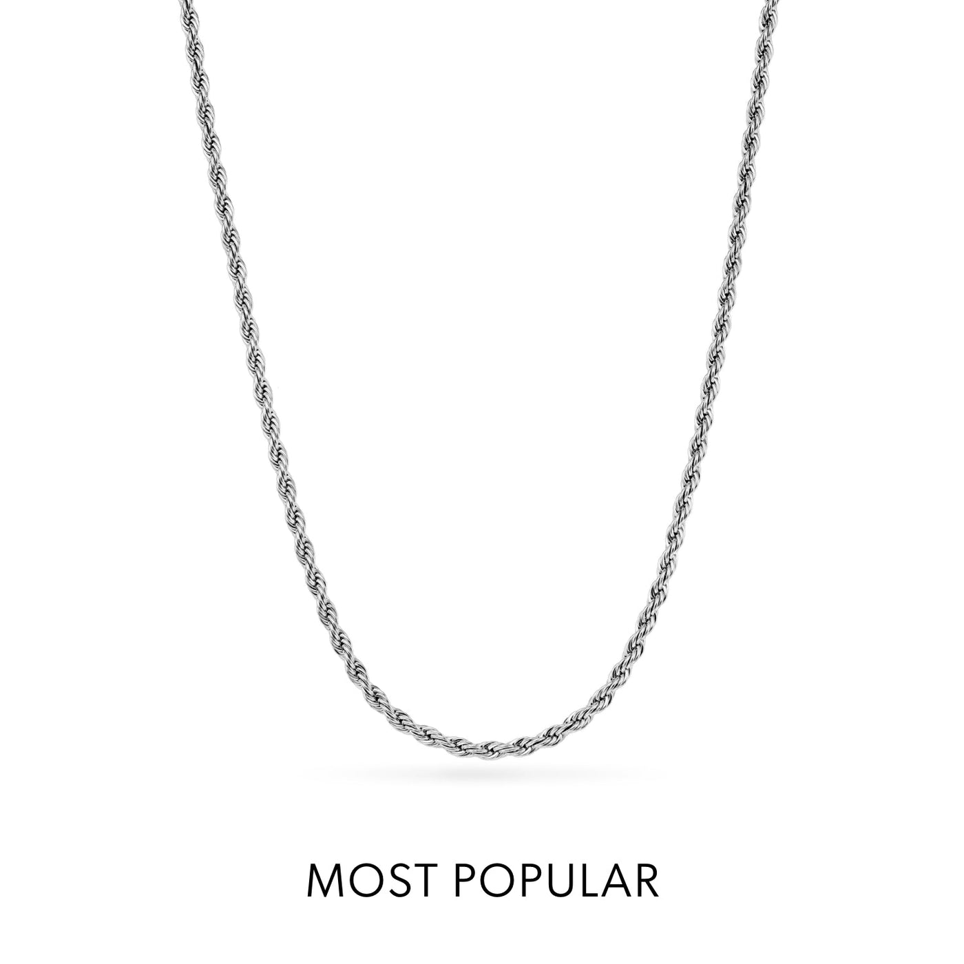 Small Rope Chain Necklace (Silver)