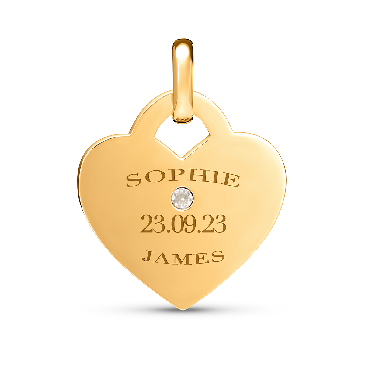Birthstone Heart Token Pendant (Gold)