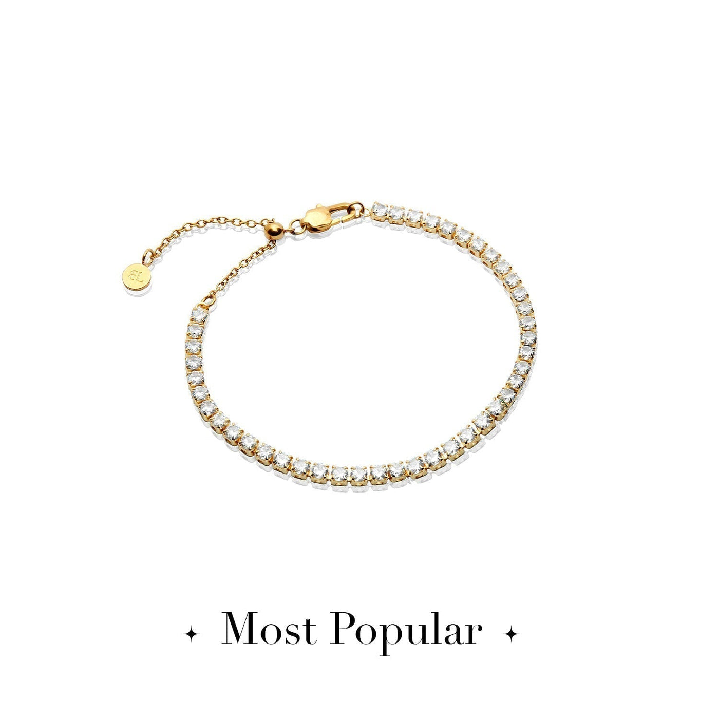 Mini Tennis Chain Bracelet (Gold)