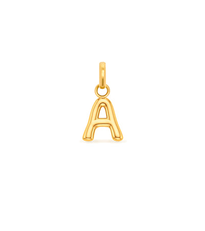 Mini Molten Initial & Moonstone Charm Layered Necklace Set (Gold)
