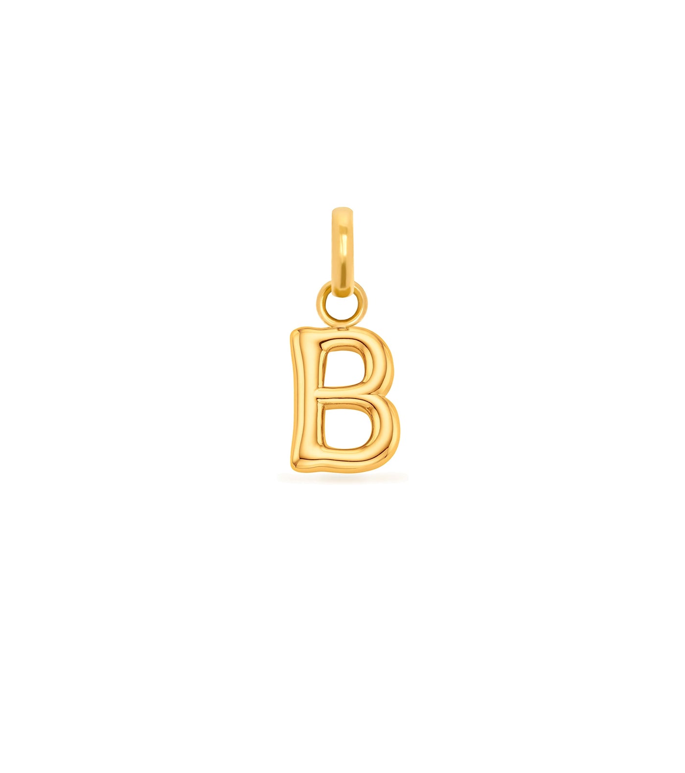 Mini Molten Initial & Moonstone Charm Layered Necklace Set (Gold)
