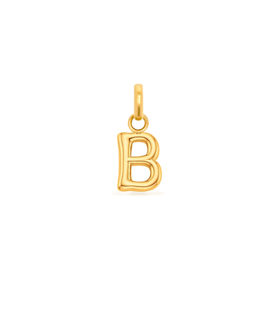 Mini Molten Initial & Moonstone Charm Layered Necklace Set (Gold)