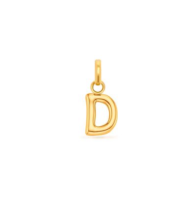 Mini Molten Initial & Moonstone Charm Layered Necklace Set (Gold)