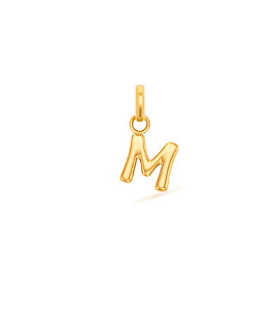Mini Molten Initial & Moonstone Charm Layered Necklace Set (Gold)
