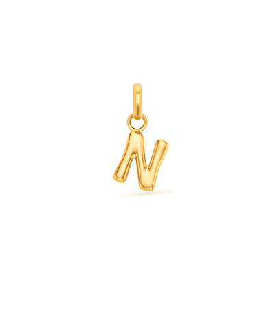 Mini Molten Initial & Moonstone Charm Layered Necklace Set (Gold)