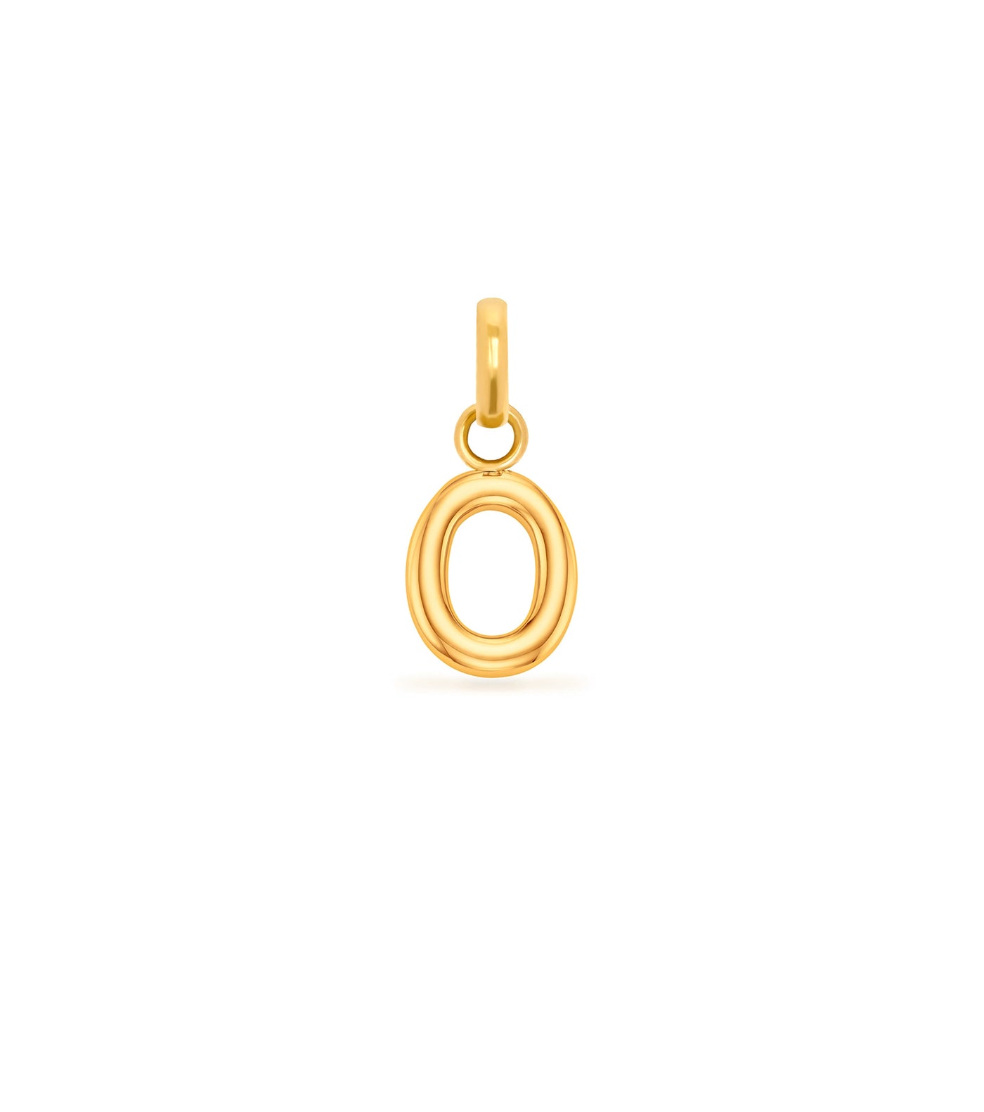 Mini Molten Initial & Moonstone Charm Layered Necklace Set (Gold)