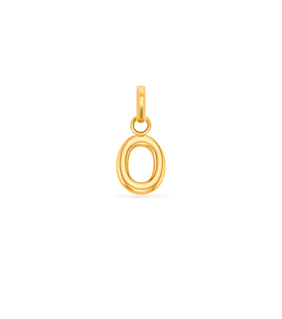 Mini Molten Initial & Moonstone Charm Layered Necklace Set (Gold)