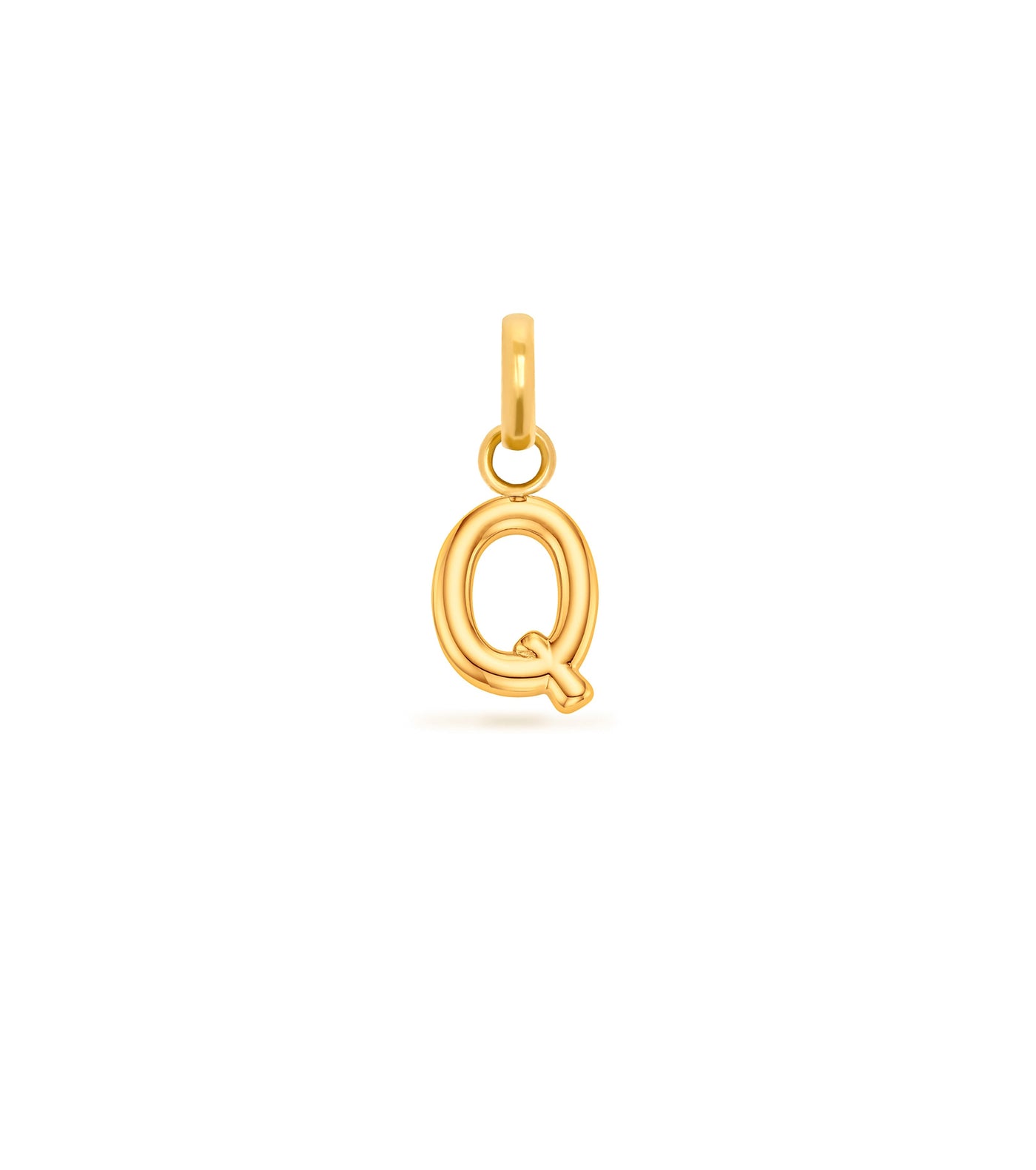 Mini Molten Initial & Moonstone Charm Layered Necklace Set (Gold)