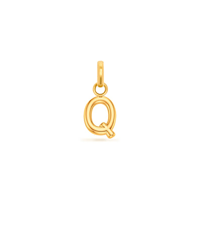 Mini Molten Initial & Moonstone Charm Layered Necklace Set (Gold)