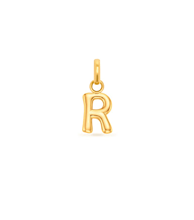 Mini Molten Initial & Moonstone Charm Layered Necklace Set (Gold)