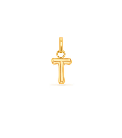 Mini Molten Initial & Moonstone Charm Layered Necklace Set (Gold)