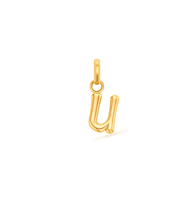 Mini Molten Initial & Moonstone Charm Layered Necklace Set (Gold)