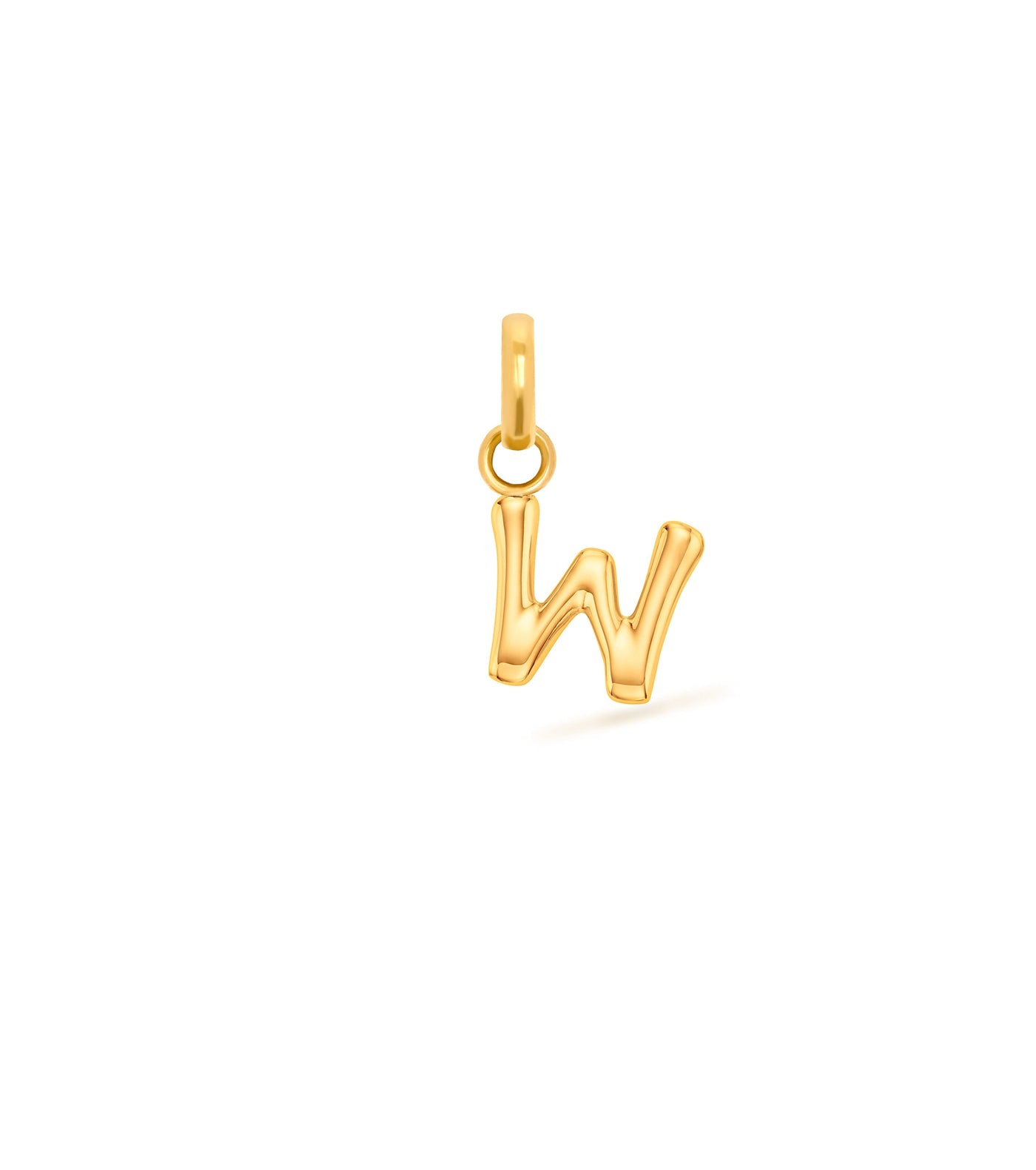 Mini Molten Initial & Moonstone Charm Layered Necklace Set (Gold)