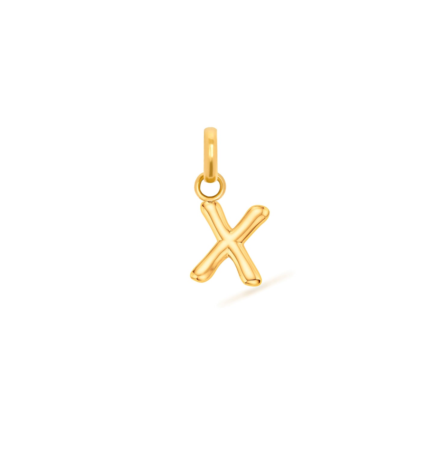 Mini Molten Initial & Moonstone Charm Layered Necklace Set (Gold)