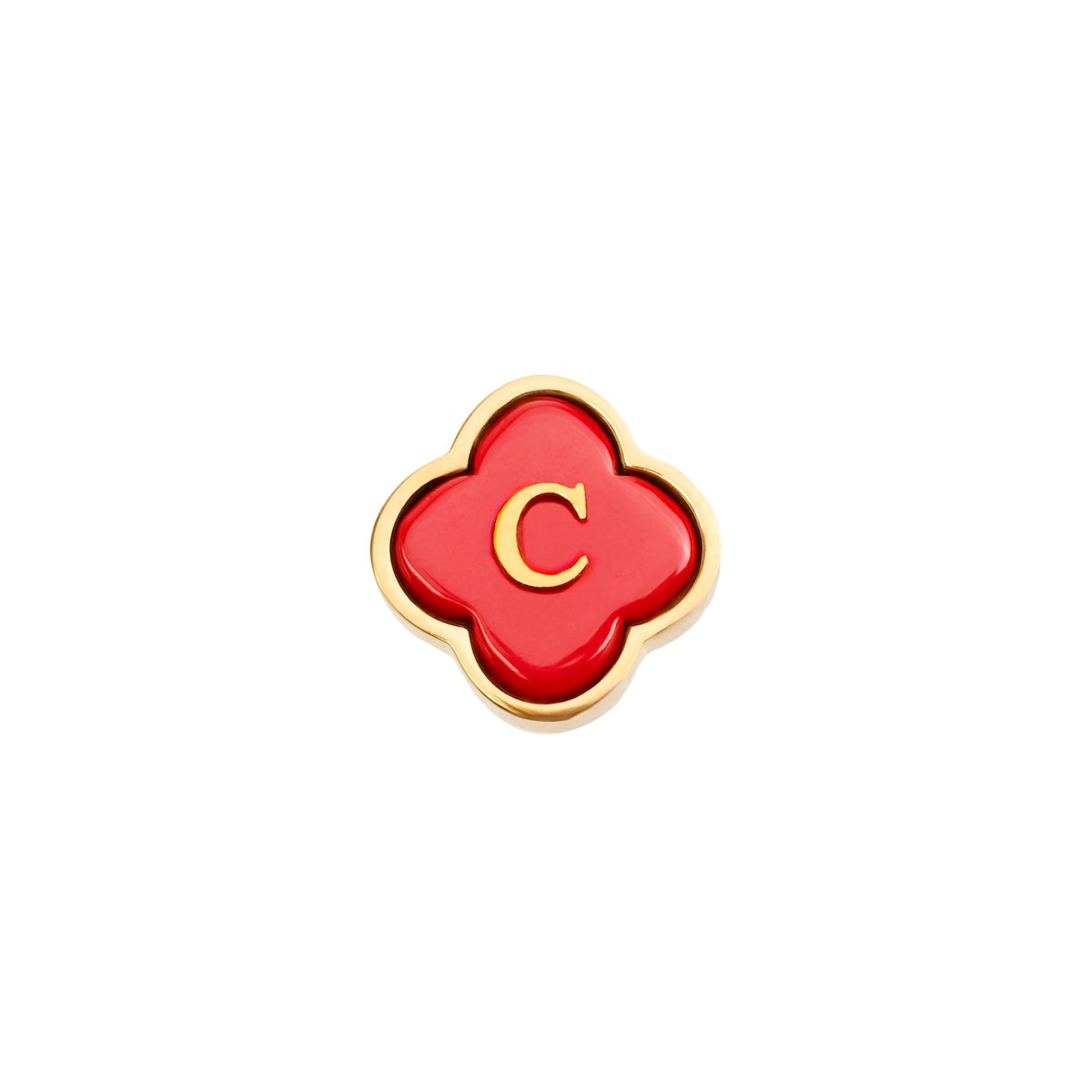 Red Clover Charms (Gold) - Initials