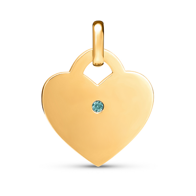 Birthstone Heart Token Pendant (Gold)