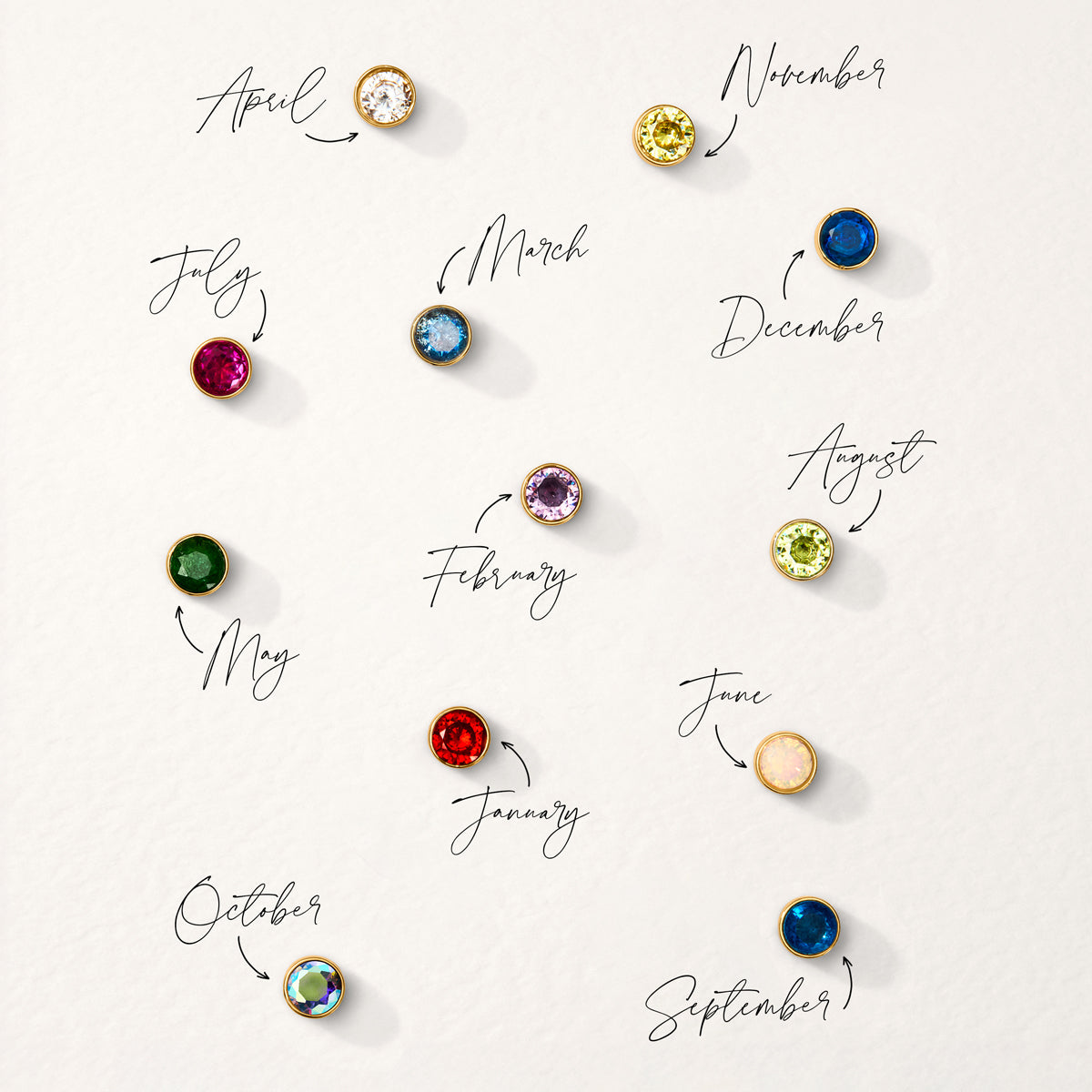 Floating Birthstone Charm (Gold)