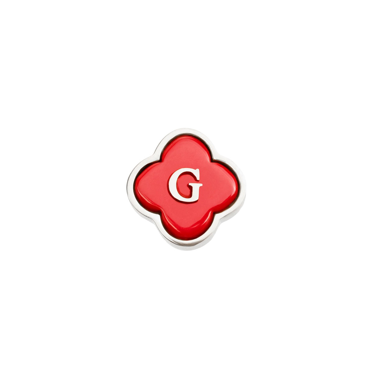 Red Clover Charms (Silver) - Initials