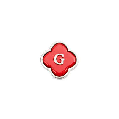 Red Clover Charms (Silver) - Initials