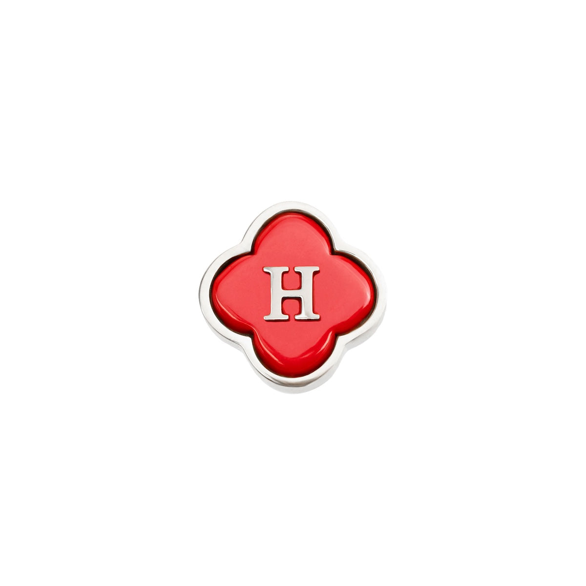Red Clover Charms (Silver) - Initials