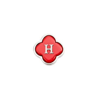 Red Clover Charms (Silver) - Initials