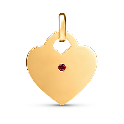 Birthstone Heart Token Pendant (Gold)