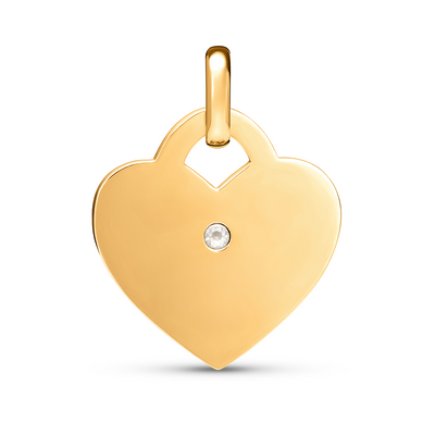 Birthstone Heart Token Pendant (Gold)