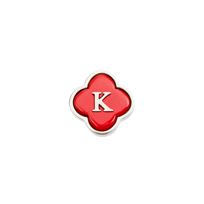Red Clover Charms (Silver) - Initials