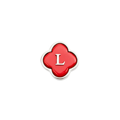 Red Clover Charms (Silver) - Initials