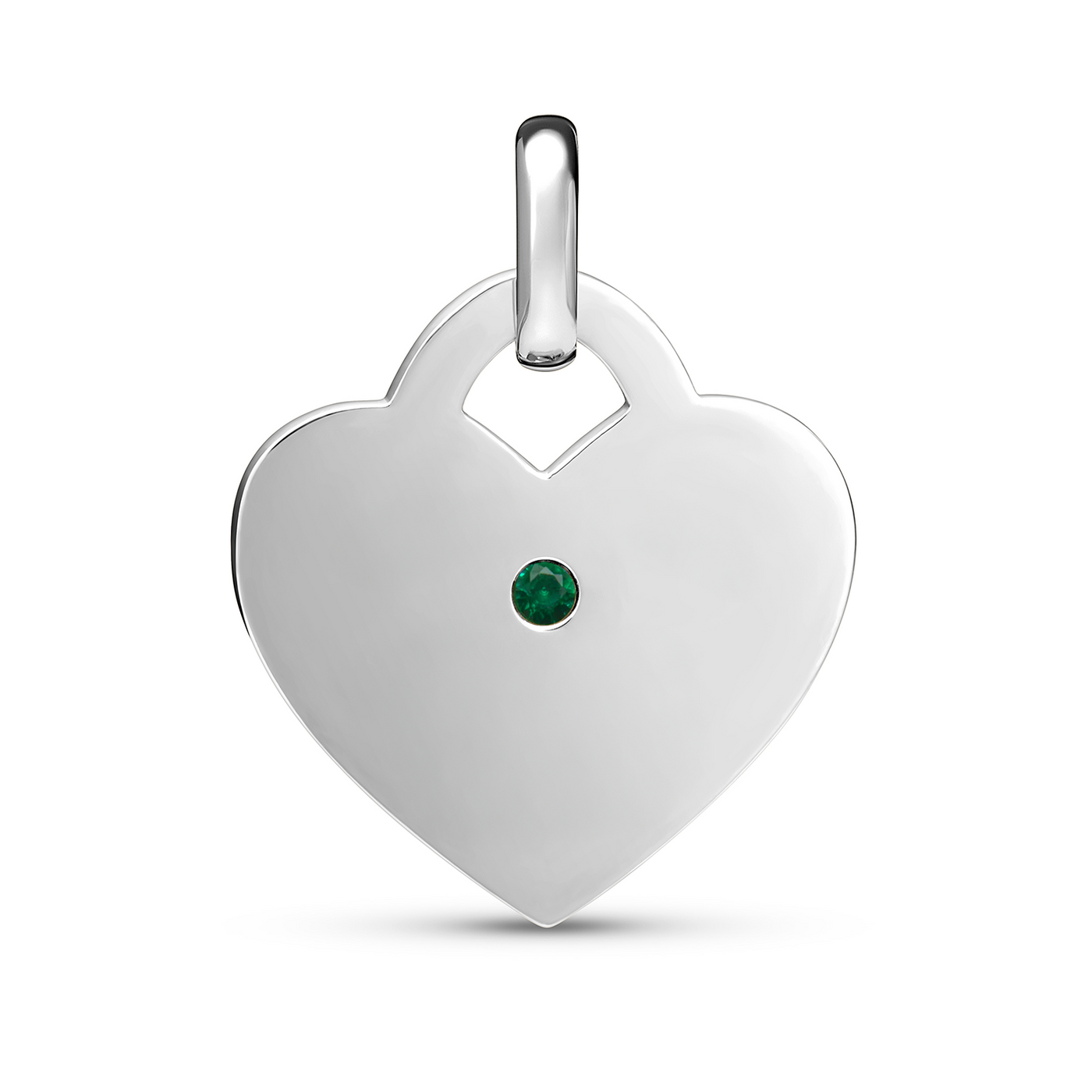 Birthstone Heart Token Pendant (Silver)