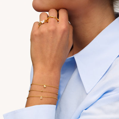 Fine Molten Initial Bracelet (Gold)