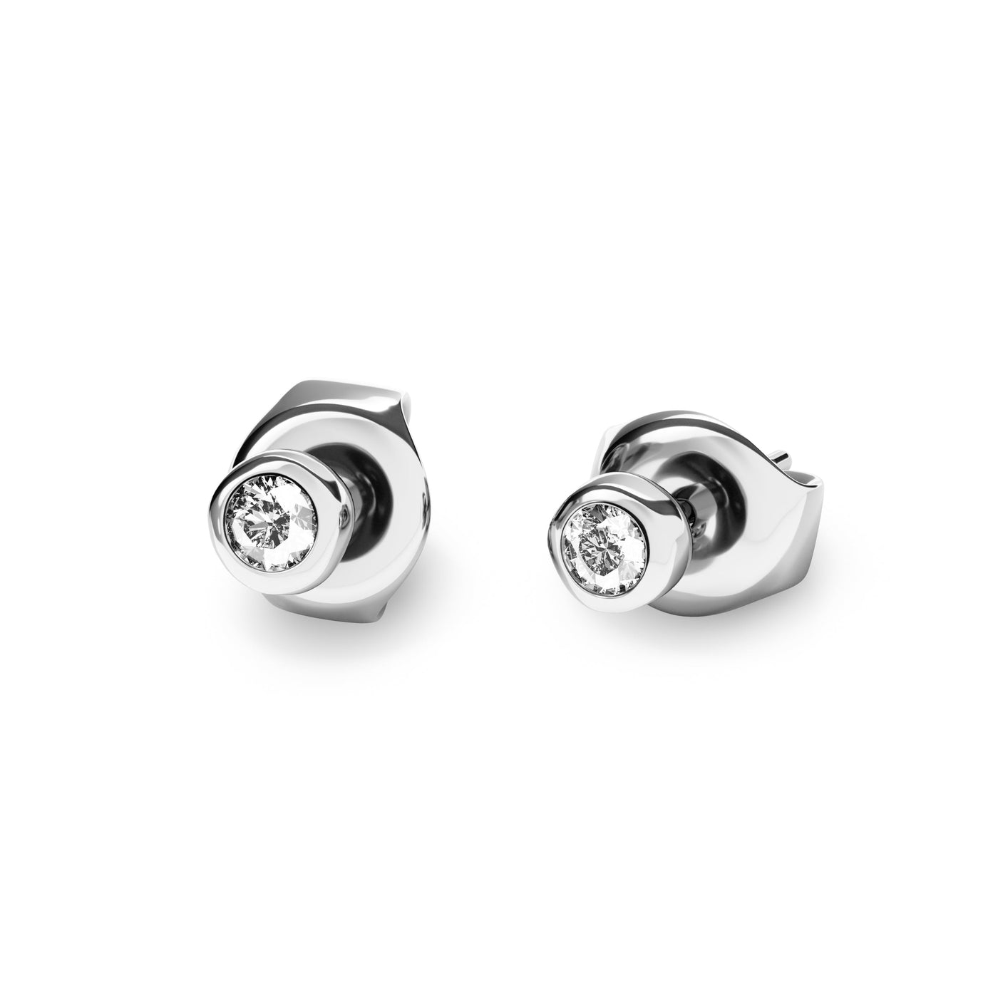 Fine White Topaz Stud Earrings (Silver)
