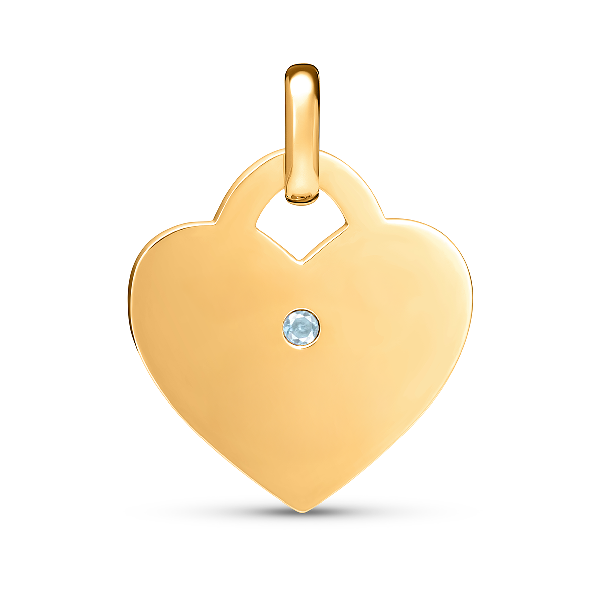 Birthstone Heart Token Pendant (Gold)