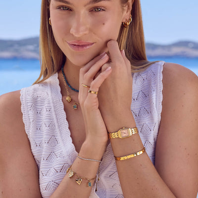 Custom Hanging Ocean Charm Bracelet (Gold)