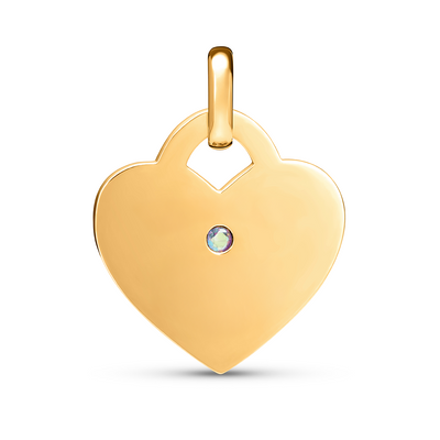 Birthstone Heart Token Pendant (Gold)