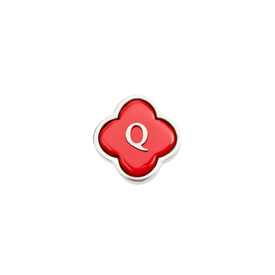 Red Clover Charms (Silver) - Initials